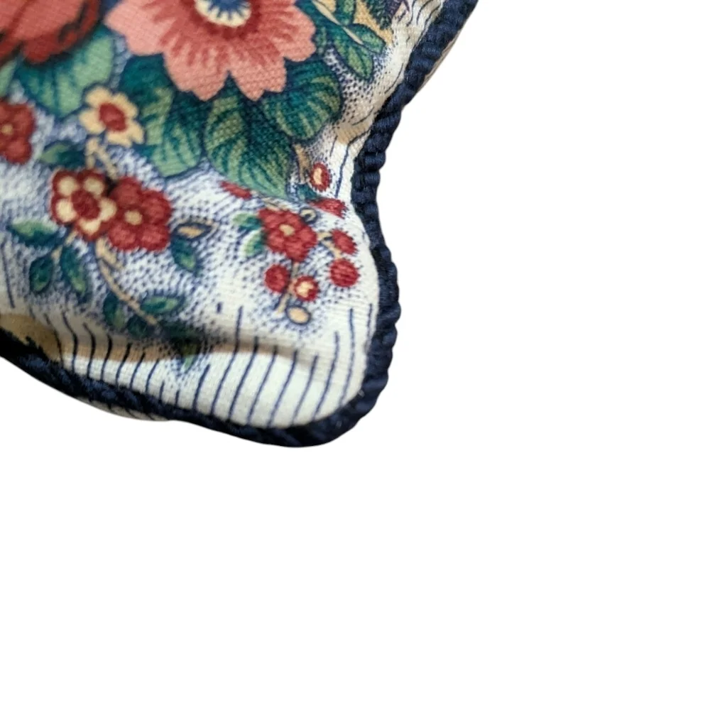 Waverly Vintage Rochelle French Farmhouse Blue Floral Decorator Pillow 18x15